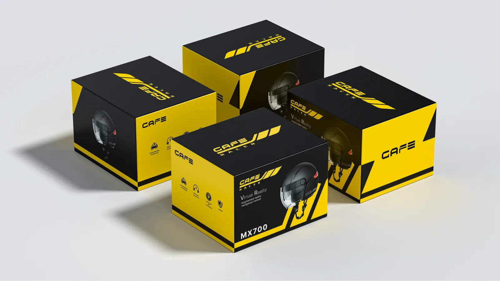 Four CAFE Racer MX700 boxes