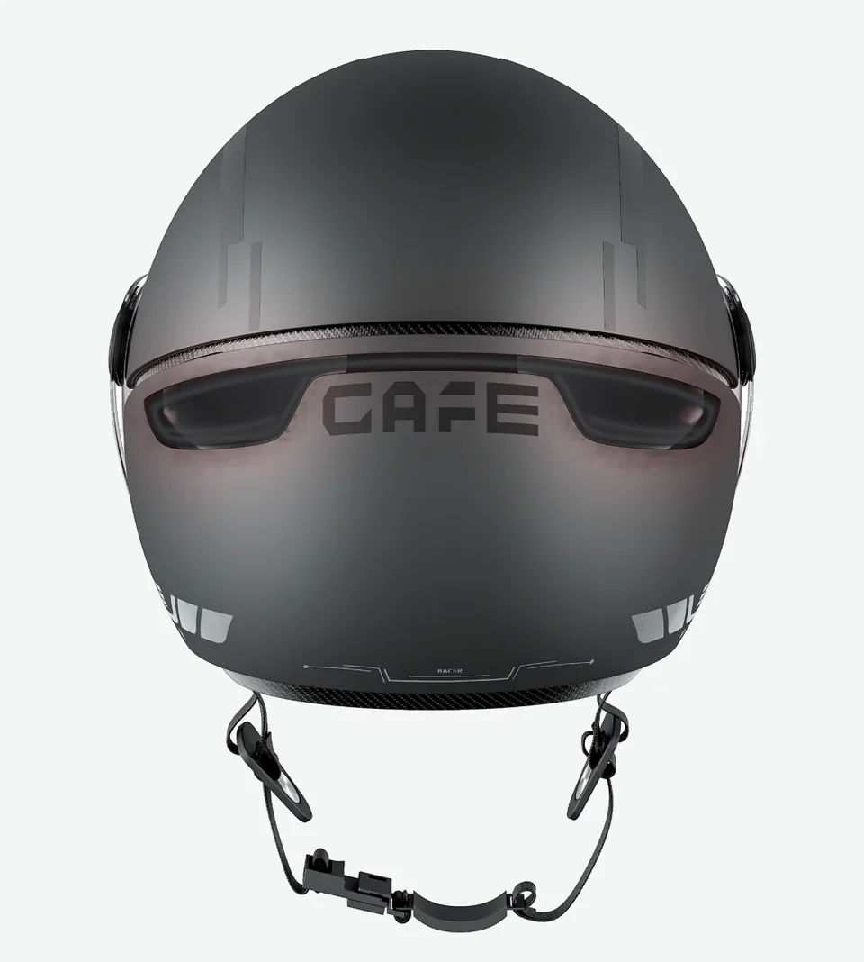 Rear view of the helmet with the lightbar