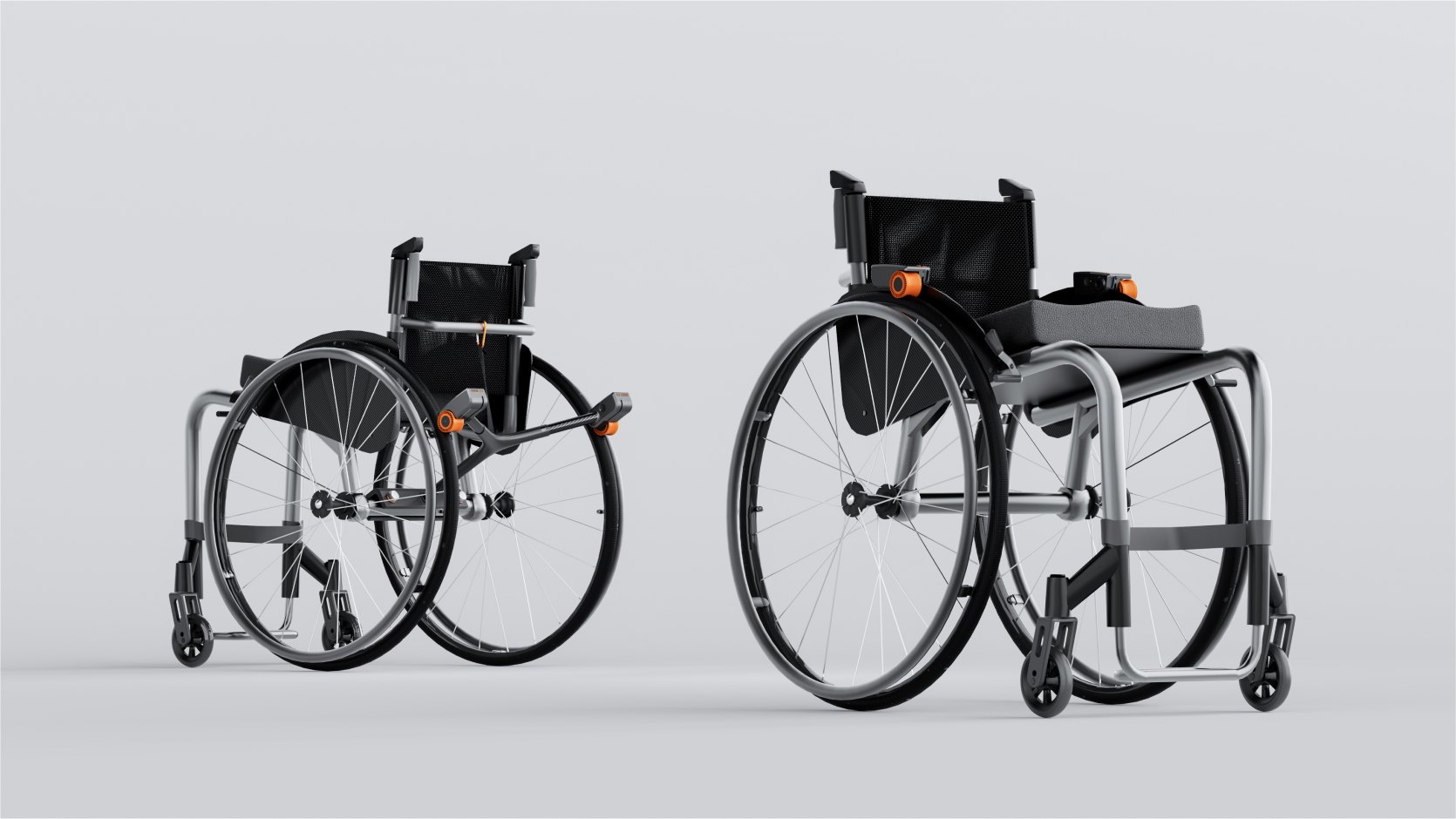 ElectroGlide fitted to two manual wheelchairs