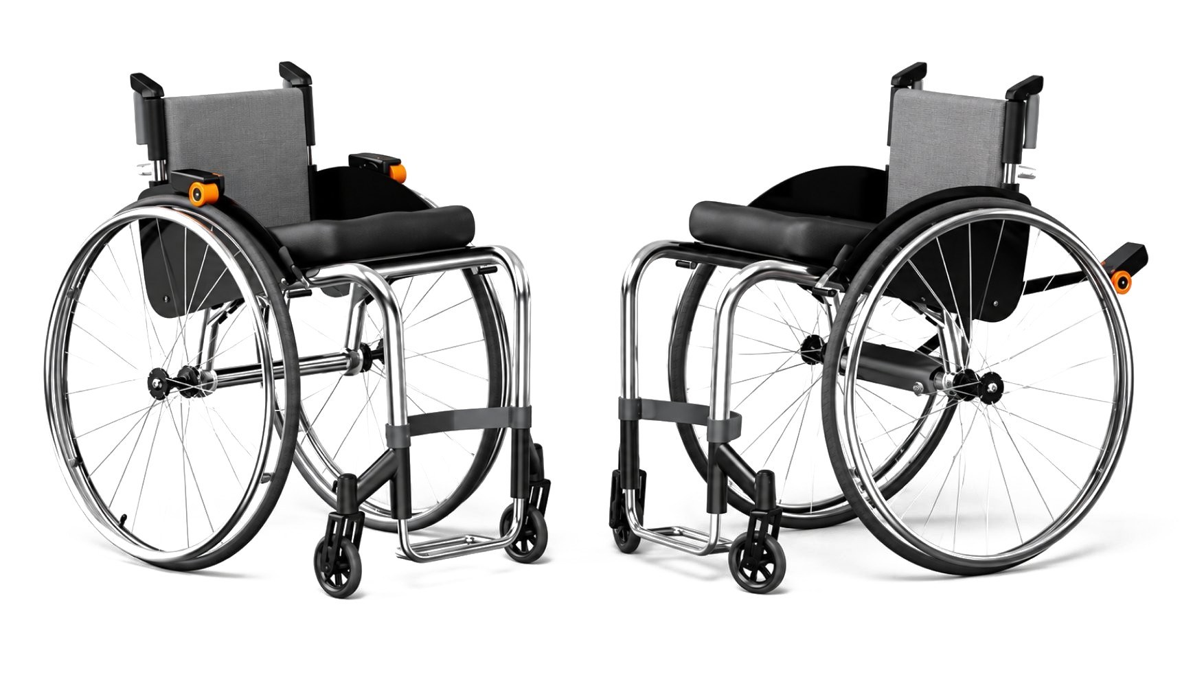 ElectroGlide in its two modes on two wheelchairs