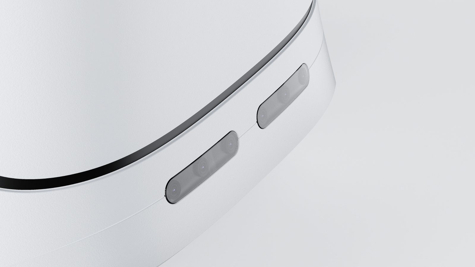 Close-up of the two sensor windows on ROUTE's front