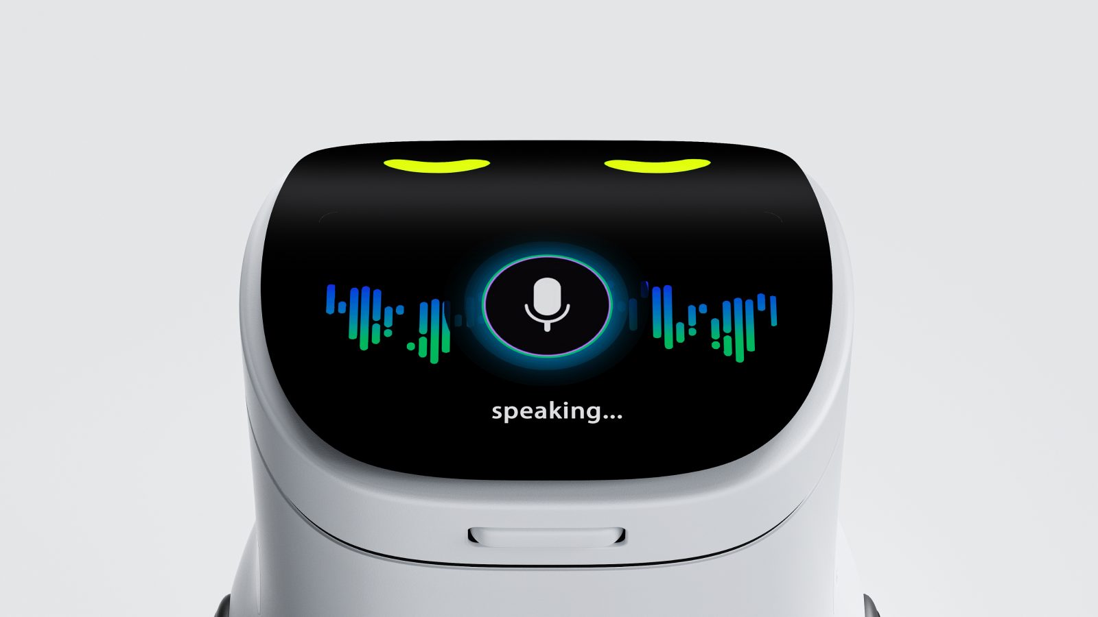 ROUTE's screen listening, with a microphone and sound waves and the word speaking