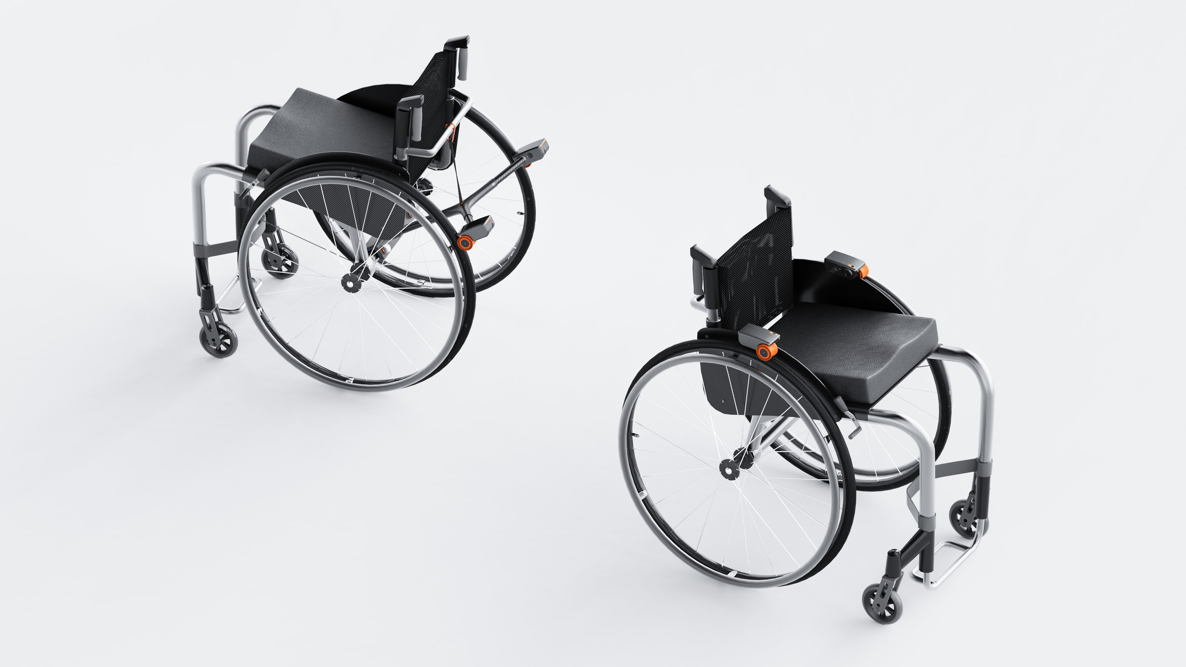 Two wheelchairs with ElectroGlide, seen from above