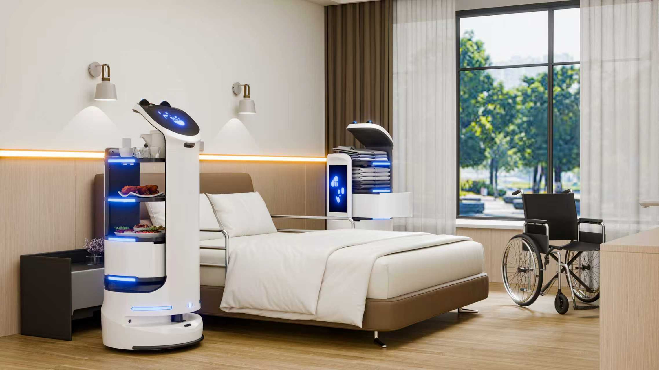 XIONGDA in a care-home bedroom