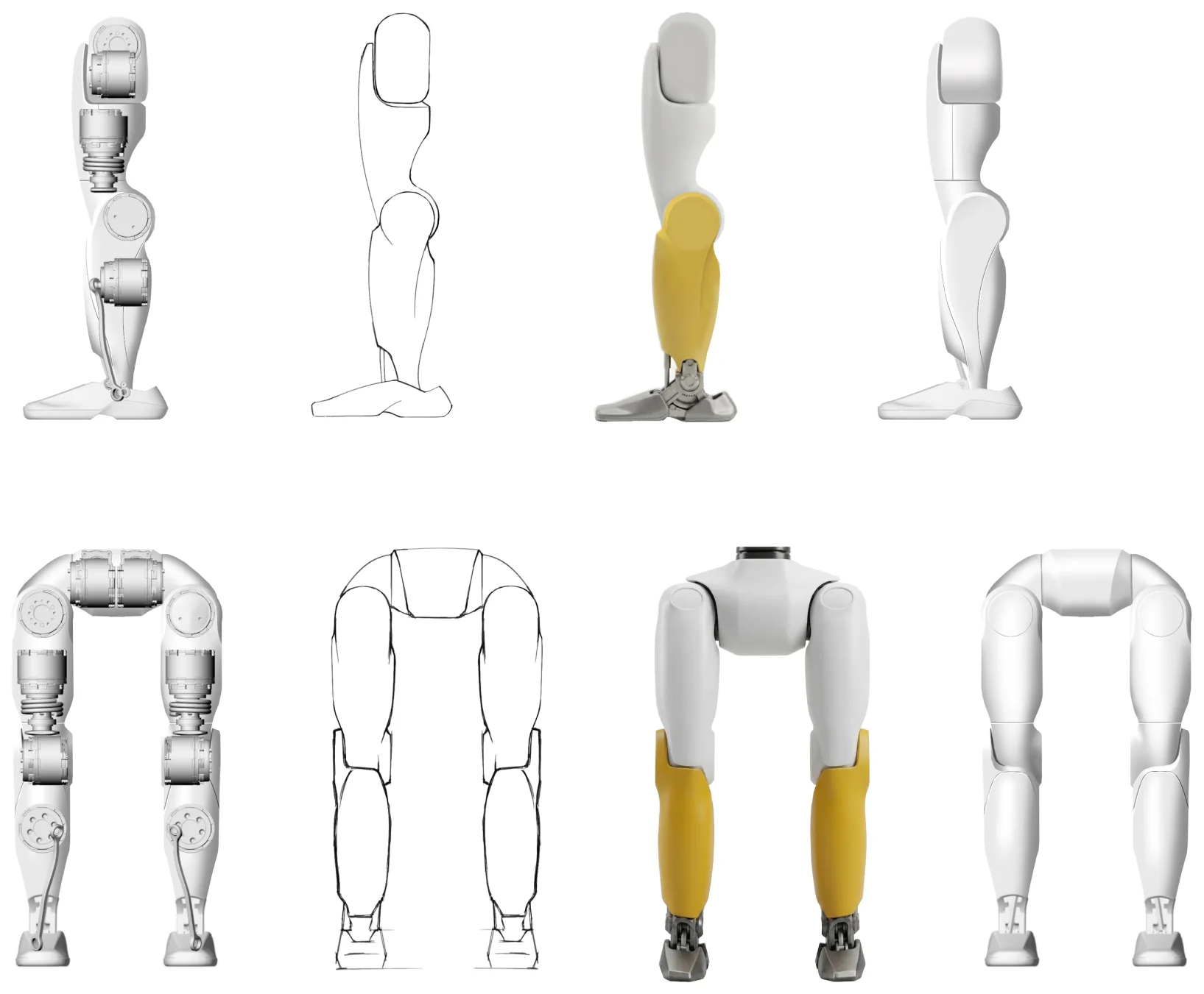 Leg and arm shell iterations
