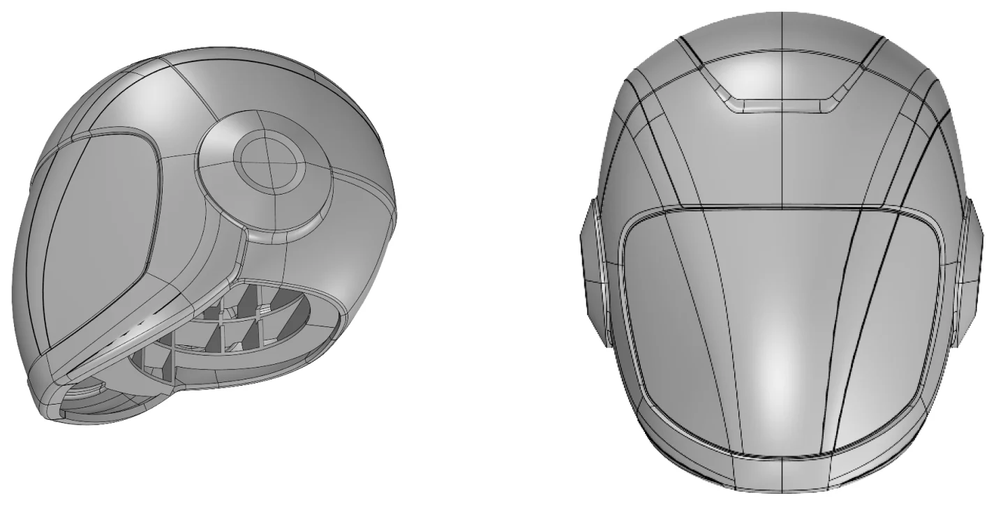 Head shell in CAD
