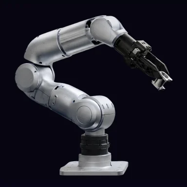 The D2 arm with a gripper, on its base